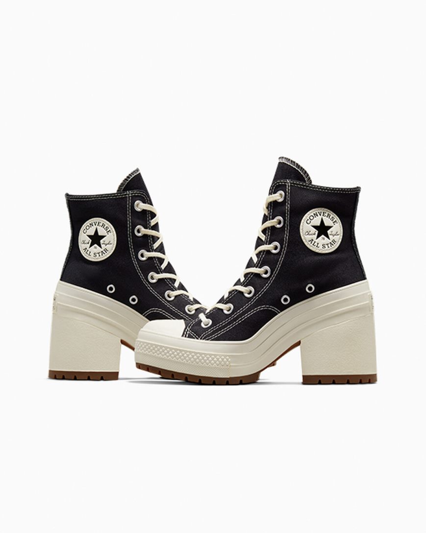 Tenisi Inalti Dama Converse Chuck 70 De Luxe Heel Negrii | RO SQDT13384